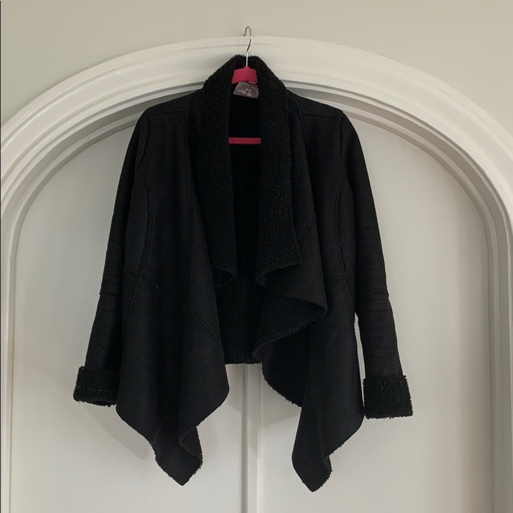 Black faux shearling jacket